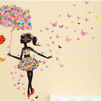 HKM-459987 Creative Elf Umbrella Wall Sticker - PVC Décor, 90x60cm