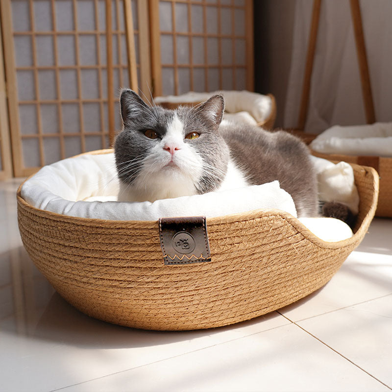 HKM-460243 Surrounding Pillow Type Rattan Cat Litter
