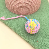 HKM-460307 Cat Bell Colorful Wool Ball Teeth Grinding Toy