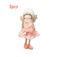 HKM-460307 Lace Angel Doll Pendant for Christmas Tree Decoration - White, Pink, Gray Options