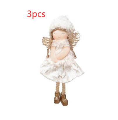 HKM-460307 Lace Angel Doll Pendant for Christmas Tree Decoration - White, Pink, Gray Options