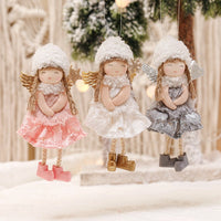 HKM-460307 Lace Angel Doll Pendant for Christmas Tree Decoration - White, Pink, Gray Options