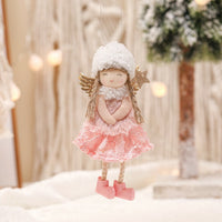 HKM-460307 Lace Angel Doll Pendant for Christmas Tree Decoration - White, Pink, Gray Options