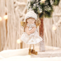 HKM-460307 Lace Angel Doll Pendant for Christmas Tree Decoration - White, Pink, Gray Options