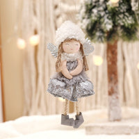 HKM-460307 Lace Angel Doll Pendant for Christmas Tree Decoration - White, Pink, Gray Options