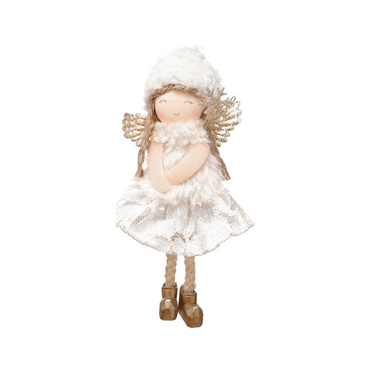 HKM-460307 Lace Angel Doll Pendant for Christmas Tree Decoration - White, Pink, Gray Options