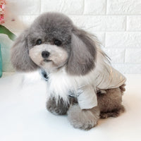 HKM-460371 Thick Cotton Dog Jacket with Large Fur Collar in Bright Gold and Silver