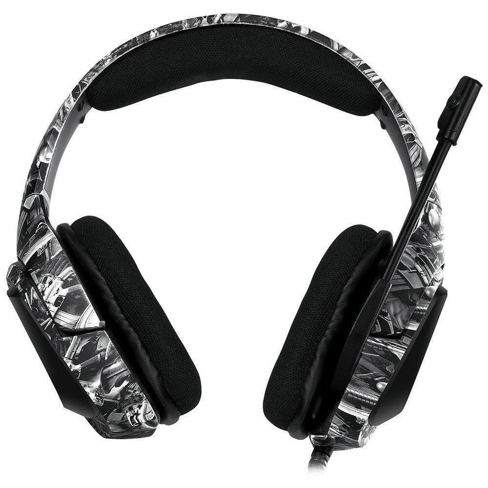 HKM-460435 Camouflage Wired Gaming Headset with Microphone and Braided Cable