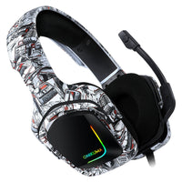 HKM-460435 Camouflage Wired Gaming Headset with Microphone and Braided Cable
