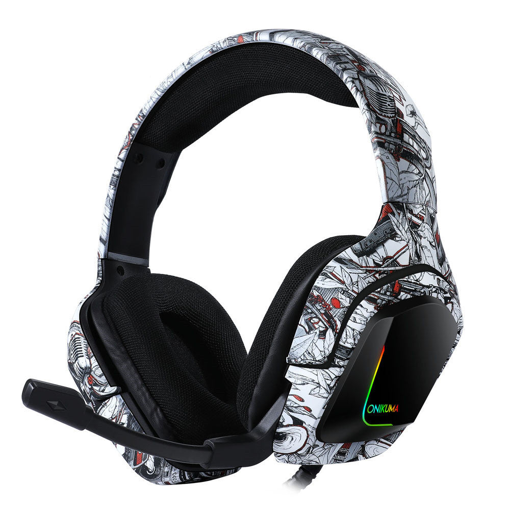 HKM-460435 Camouflage Wired Gaming Headset with Microphone and Braided Cable