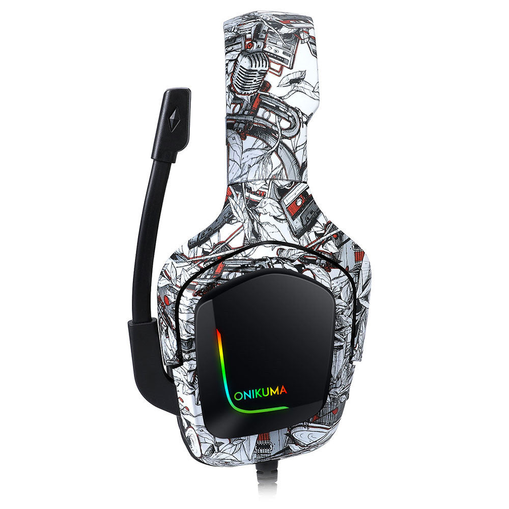 HKM-460435 Camouflage Wired Gaming Headset with Microphone and Braided Cable