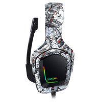 HKM-460435 Camouflage Wired Gaming Headset with Microphone and Braided Cable