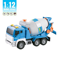 HKM-460499 1:12 Friction Powered Engineering Truck Agitator Toy for Kids Ages 2 to 7, ABS Plastic Construction