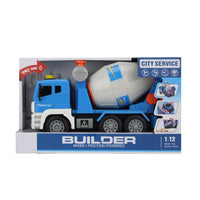 HKM-460499 1:12 Friction Powered Engineering Truck Agitator Toy for Kids Ages 2 to 7, ABS Plastic Construction