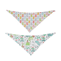 HKM-460563 Double-sided Triangle Scarf for Pets - Holiday & Seasonal Patterns in Milk Silk Material