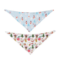 HKM-460563 Double-sided Triangle Scarf for Pets - Holiday & Seasonal Patterns in Milk Silk Material