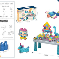 HKM-460691 Multifunctional Kids Building Blocks Table Set with 140 Pieces for Creative Play