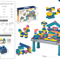 HKM-460691 Multifunctional Kids Building Blocks Table Set with 140 Pieces for Creative Play