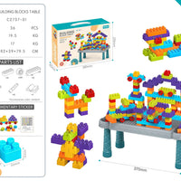 HKM-460691 Multifunctional Kids Building Blocks Table Set with 140 Pieces for Creative Play