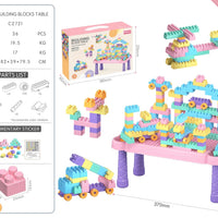 HKM-460691 Multifunctional Kids Building Blocks Table Set with 140 Pieces for Creative Play