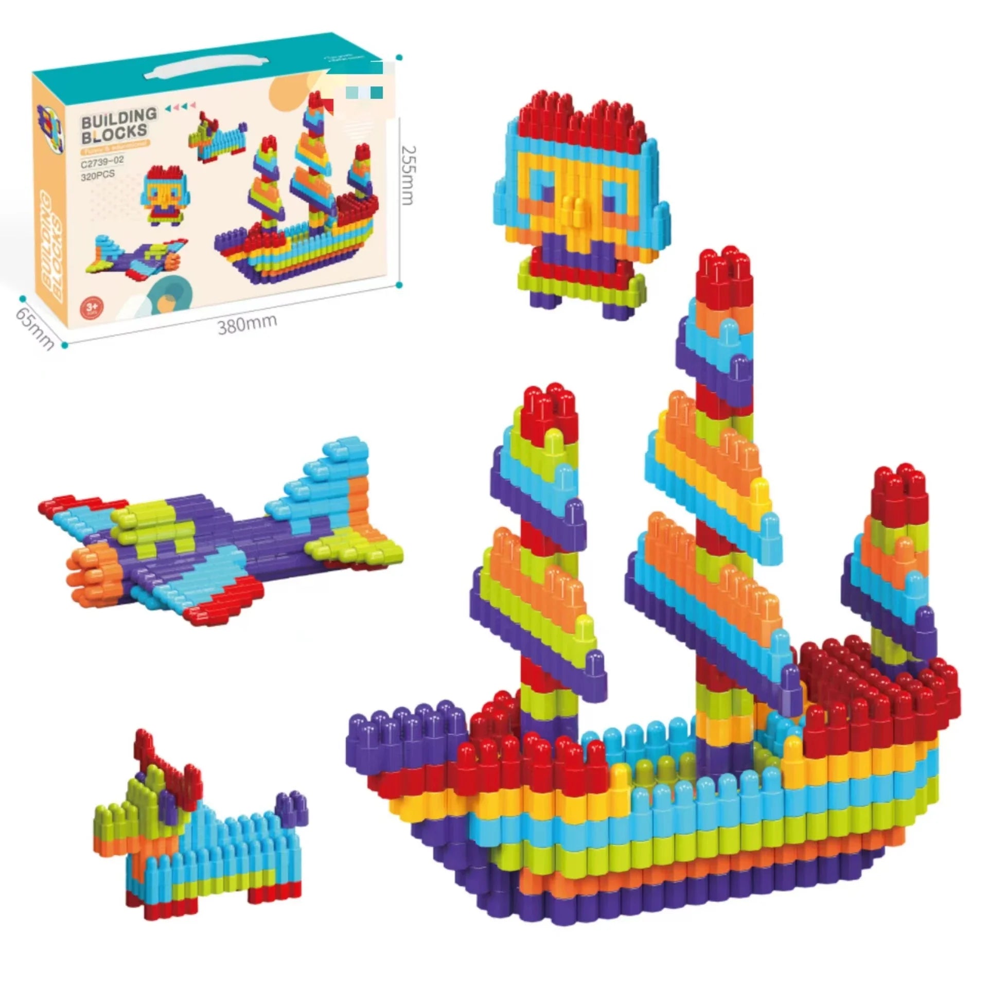 KTX-460691 Multifunctional Kids Building Blocks Table Set with 140 Pieces for Creative Play