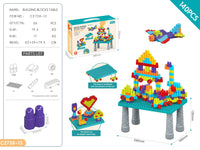 HKM-460691 Multifunctional Kids Building Blocks Table Set with 140 Pieces for Creative Play