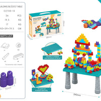 HKM-460691 Multifunctional Kids Building Blocks Table Set with 140 Pieces for Creative Play