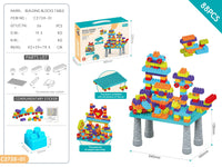 HKM-460691 Multifunctional Kids Building Blocks Table Set with 140 Pieces for Creative Play