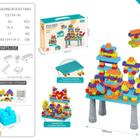 HKM-460691 Multifunctional Kids Building Blocks Table Set with 140 Pieces for Creative Play