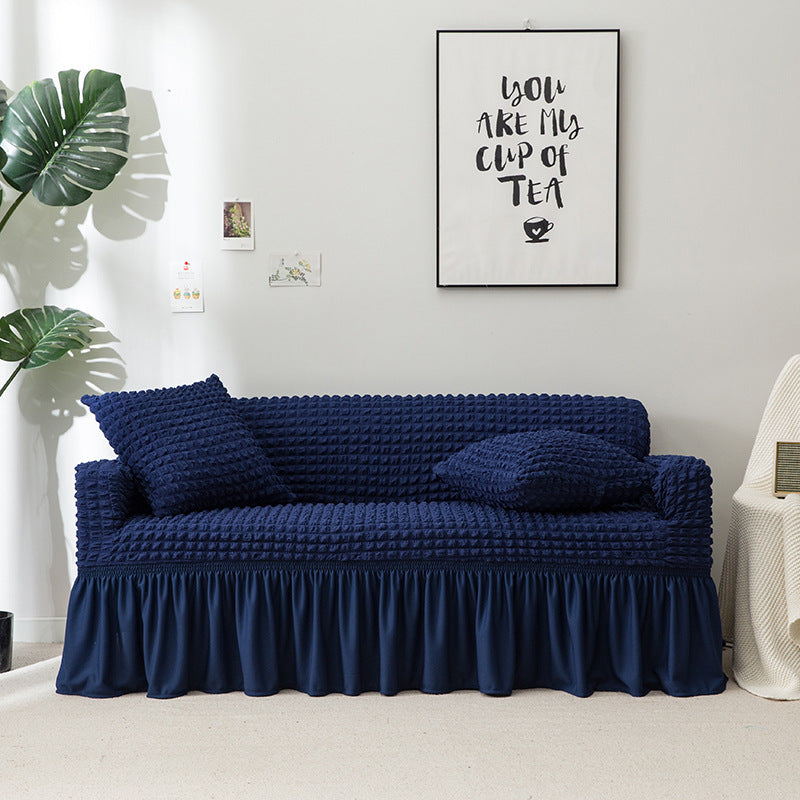 HKM-460755 Universal Elastic Woven Popcorn Sofa Cover for Single, Double, and Triple Sofas