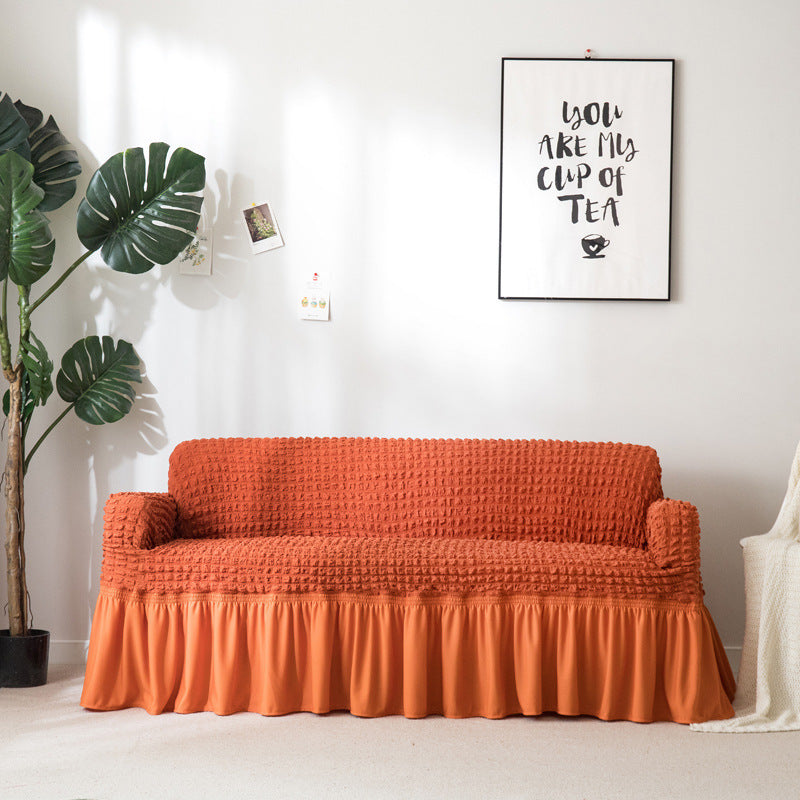 HKM-460755 Universal Elastic Woven Popcorn Sofa Cover for Single, Double, and Triple Sofas