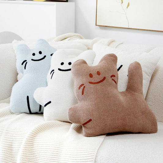 HKM-460819 Cartoon Cat Pillow Cover for Living Room Sofa - Various Colors & Styles