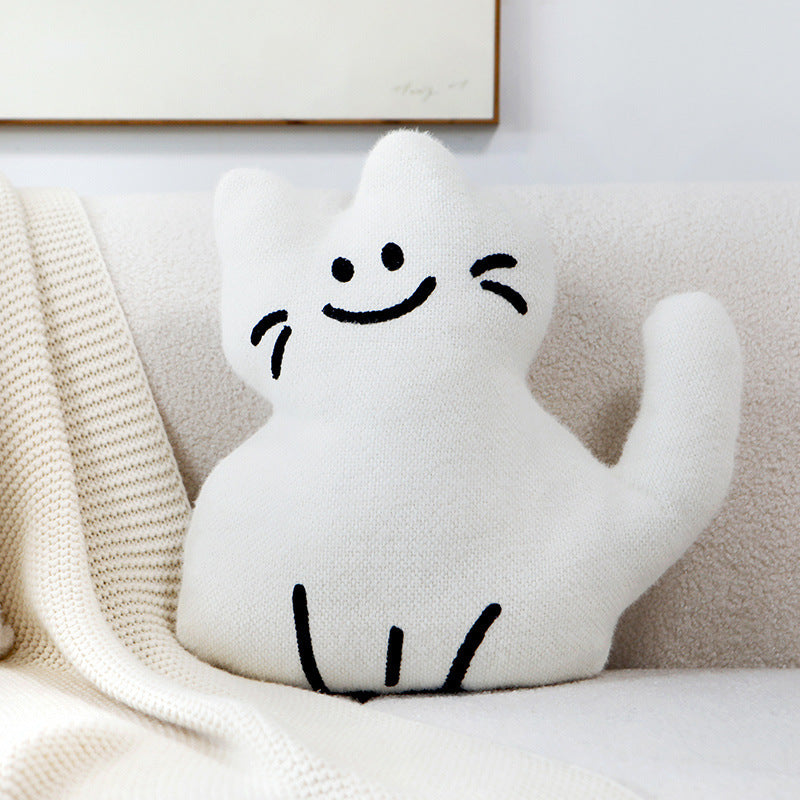 HKM-460819 Cartoon Cat Pillow Cover for Living Room Sofa - Various Colors & Styles