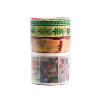 HKM-460819 Christmas Themed Tape Notebook with Stickers - Japanese Paper, Korean Style, Perfect for Festivities
