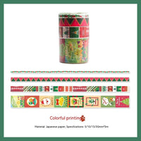 HKM-460819 Christmas Themed Tape Notebook with Stickers - Japanese Paper, Korean Style, Perfect for Festivities
