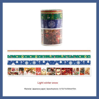 HKM-460819 Christmas Themed Tape Notebook with Stickers - Japanese Paper, Korean Style, Perfect for Festivities