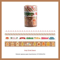 HKM-460819 Christmas Themed Tape Notebook with Stickers - Japanese Paper, Korean Style, Perfect for Festivities
