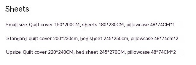 HKM-461011 Washed Cotton Solid Color Four-Piece Bedding Set for 1.2m, 1.5m, and 1.8m Beds