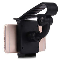 HKM-461075 Car Sun Visor Phone Mount for Universal Mobile Phones - ABS, Pure Black, Adjustable 35-90MM Clip