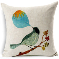 HKM-461075 Thrush Flower Cartoon Waist Cushion - Cotton & Linen Filling, 45x45 cm