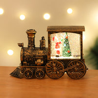 HKM-461139 Santa Claus Water Injection Brush Gold Train Night Lamp Christmas Ornament Gift