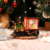 HKM-461139 Santa Claus Water Injection Brush Gold Train Night Lamp Christmas Ornament Gift