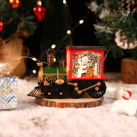 HKM-461139 Santa Claus Water Injection Brush Gold Train Night Lamp Christmas Ornament Gift