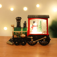 HKM-461139 Santa Claus Water Injection Brush Gold Train Night Lamp Christmas Ornament Gift