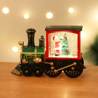 HKM-461139 Santa Claus Water Injection Brush Gold Train Night Lamp Christmas Ornament Gift