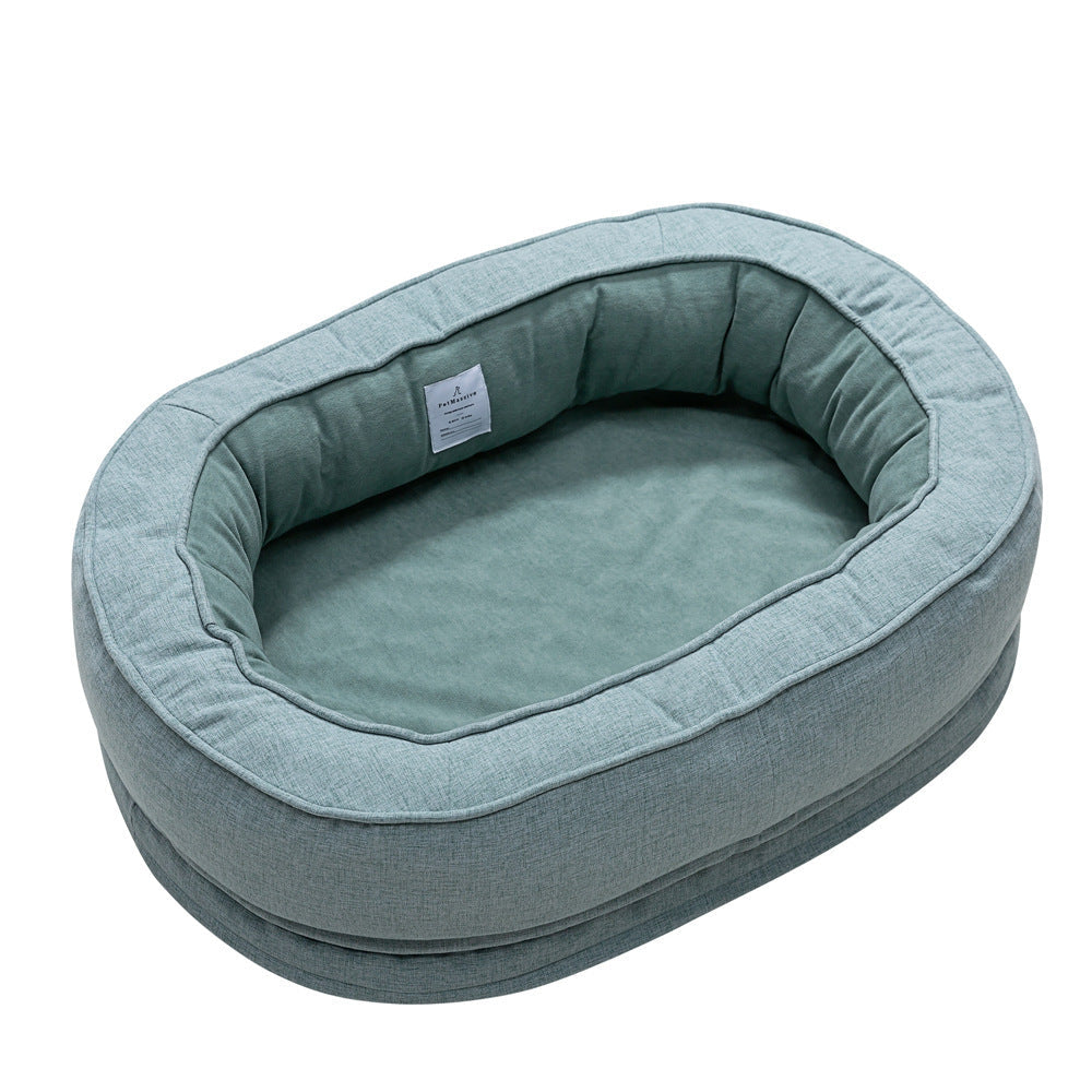 HKM-461203 Cozy Waterproof Massage Kennel Mat for Pets in Lake Blue, M and L Sizes Available