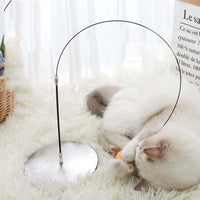 HKM-461331 Cat Table Tennis Fun Stick with Stable Metal Base and Elastic Carbon Fiber Rod