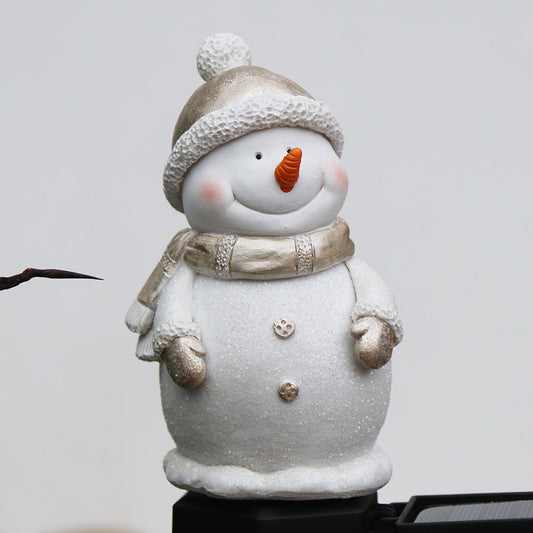 HKM-461459 Solar-Powered LED Snowman Garden Lamp - Outdoor Landscape Decoration for Christmas