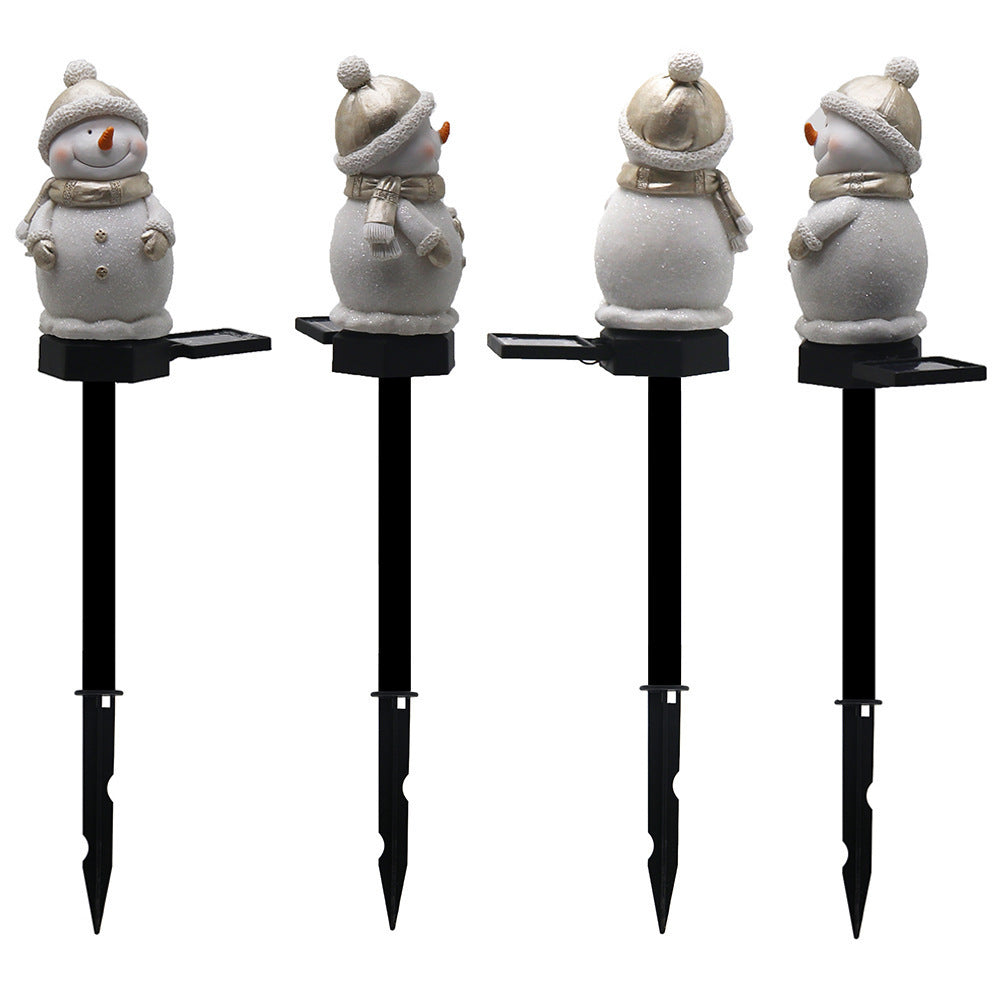 HKM-461459 Solar-Powered LED Snowman Garden Lamp - Outdoor Landscape Decoration for Christmas