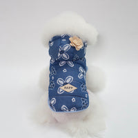 HKM-461459 Stylish Pet Denim Jacket in Dark Blue and Light Blue for Small to XXL Sizes